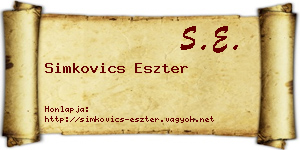 Simkovics Eszter névjegykártya